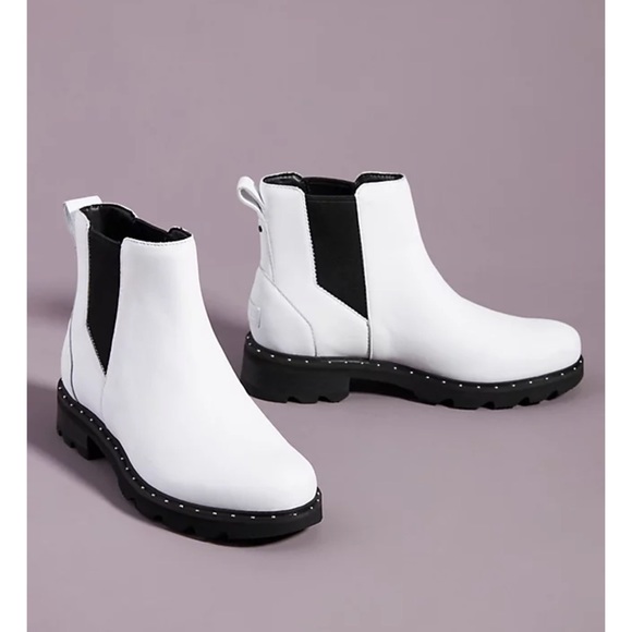 Sorel Shoes Sorel Boots Lennox White Leather Chelsea Slip On Rubber